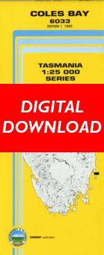 Digital Coles Bay 1:25000 Topographic/Cadastral Map