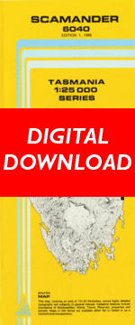 Digital Scamander 1:25000 Topographic/Cadastral Map