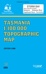 Storm Bay 1:100000 Topographic Map